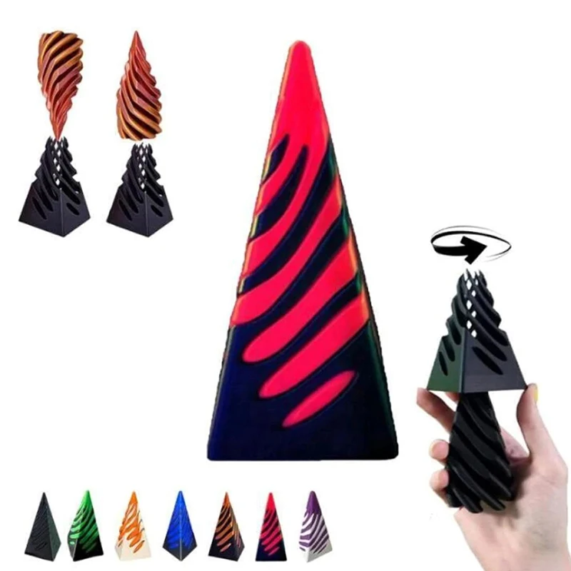 Creative 3D Impossible Pyramid Passthrough Sculpture Mini Egyptian Pyramid Display Statue Ancient Art Building Model Toy Gifts