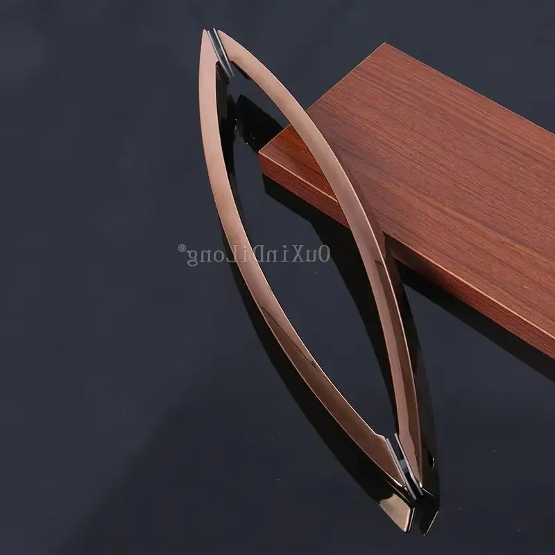 

NEW 304 Stainless Steel Shower Sliding Door Handles Arc Shape Crescent Moon Glass Door Handles Titanium Gold/Rose Gold/Chromed