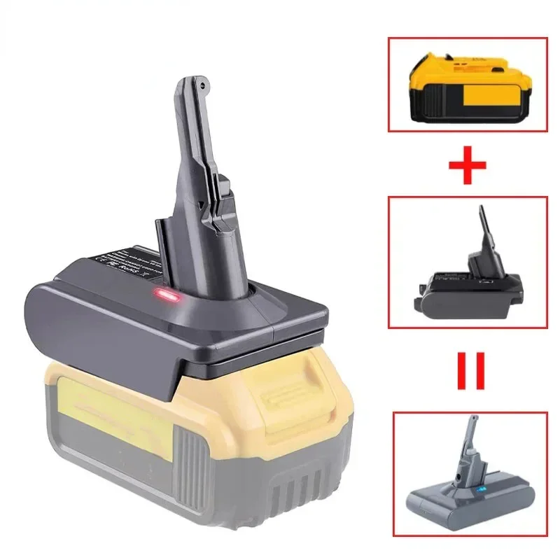 Konwerter adaptera akumulatora do akumulatora litowo-jonowego Makita/Dewalt/Milwaukee/Bosch/Ryobi 18 V do odkurzacza dla zwierząt Dyson V6 V7 V8