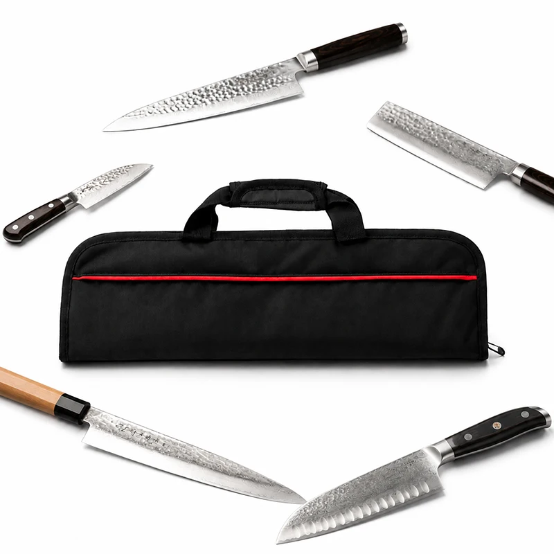 Professional Chef Knife Roll Bag Portable Kitchen Knife Storage Case Oxford Japanese Paring Paring Carrying Pouch Organizer