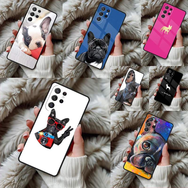 French Bulldog funny Phone Case For Samsung Galaxy S24 S25 S26 Ultra S22 S23 Plus S21 S20 FE Note10 TPU Cover
