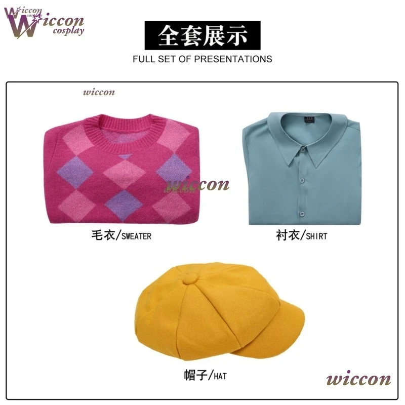 Baby Cosplay Costume Kpop Demon Hunters Baby Saja Boys Wig Hat Set Pink Sweater Full Outfit Baby Wig Hat Men Halloween Roleplay