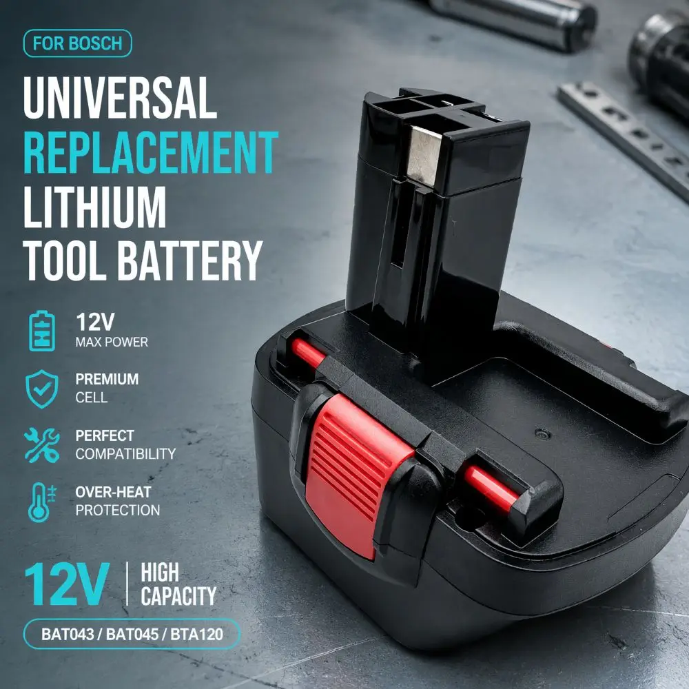 High Performance 12V 12800mAh Rechargeable Battery Replacement For Bosch PSR AHS GSB GSR 12VE-2 BAT043 BAT045 BAT046