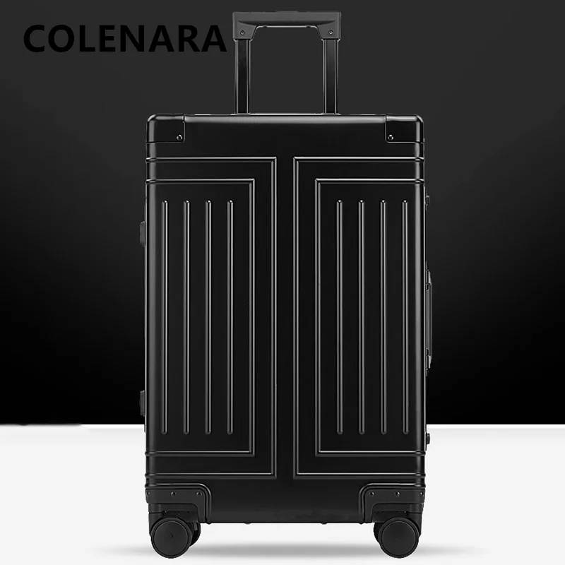 

Мужской чемодан COLENARA, полностью алюминиево-магниевый сплав, посадочный бокс, большая вместительная тележка, 20 "24" 26" 29 дюймов, чемодан на колесиках