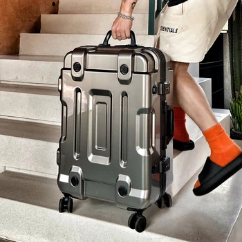 Valise à roulettes antichoc silencieuse personnalisée pour garçons, bagage robuste pour la baignade, valise de voyage, valise à main, 28 po, 20/24 po