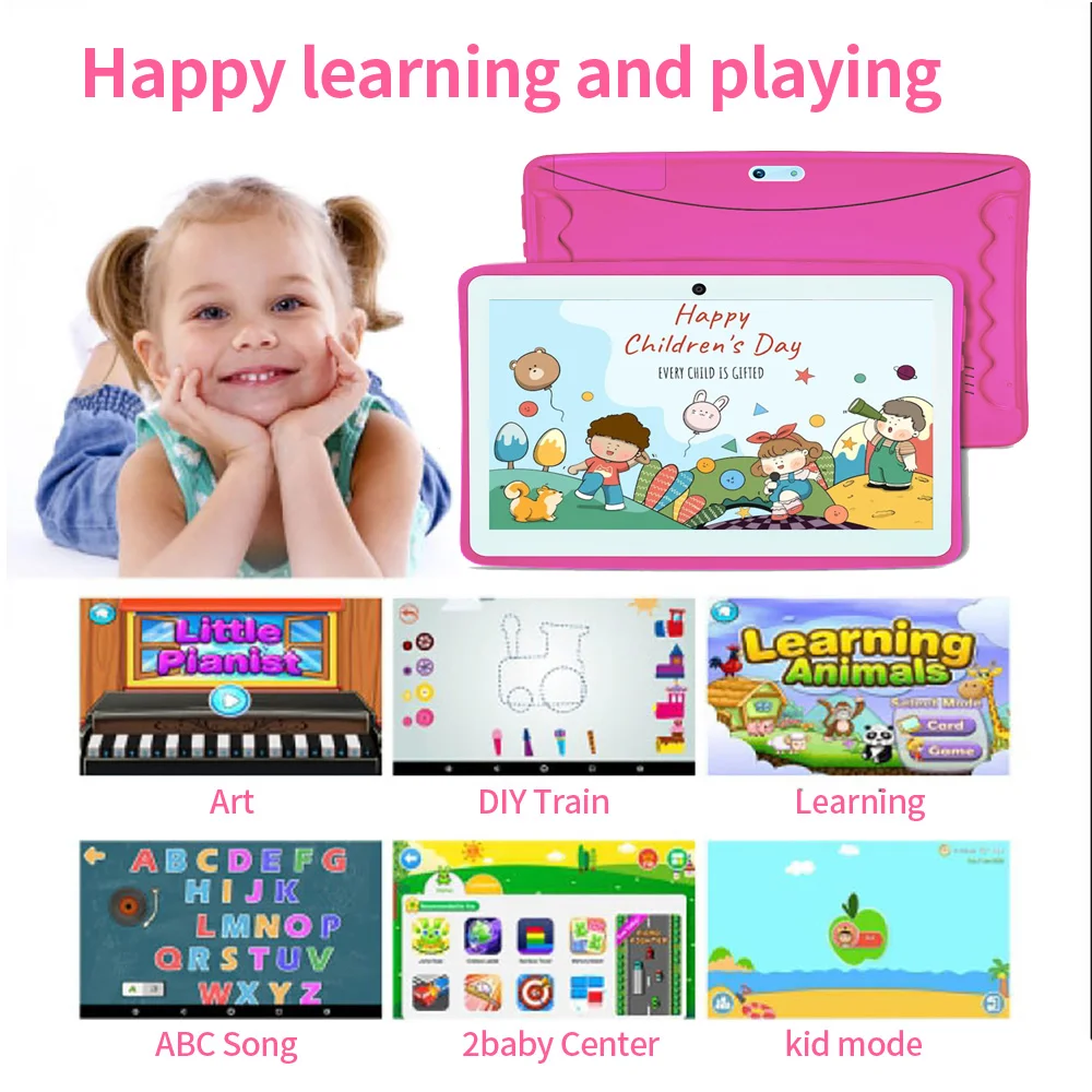 New 10.1-inch WIFI Kids Tablets with Octa cores 4GB RAM 64GB ROM Android 11, Drawing Game  and Bluetooth support