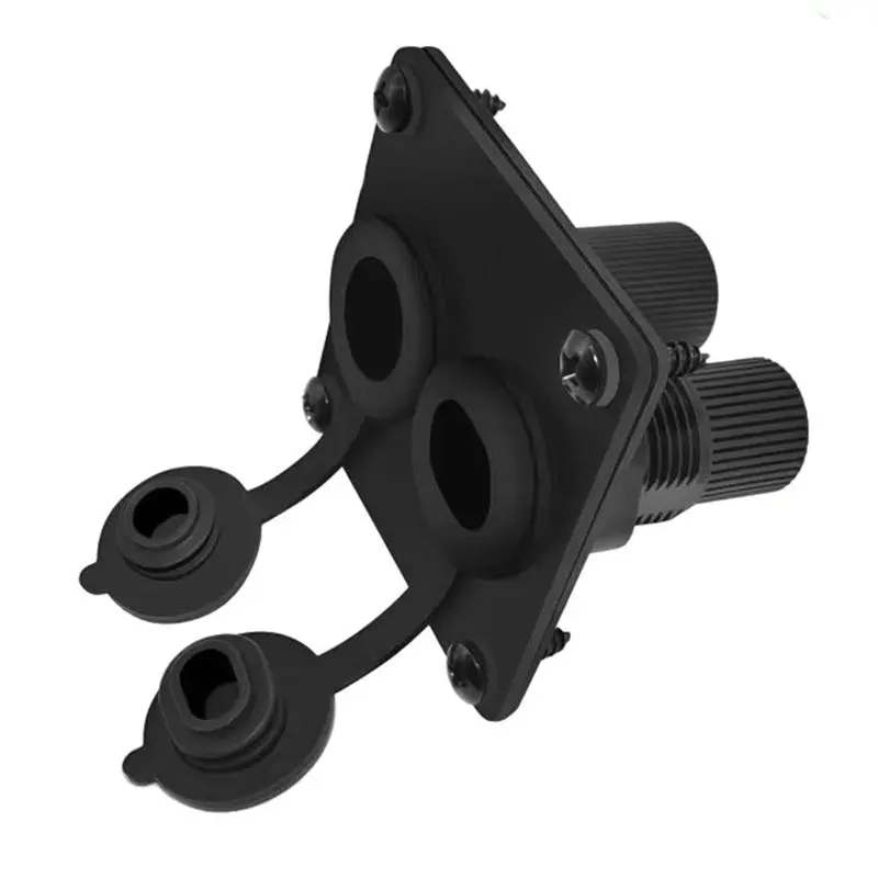 CJSD-IP65 Waterproof Panel Mount Socket RJ45 Cat6 + DC5521 2-In-1 Feed-Through Connector Ethernet Power Wall Socket