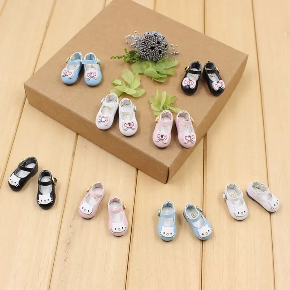 

1 Pair Bow Mini Casual Shoes Mini Shoes Round Toe PU Leather Blyth Doll Shoes Crystal 2.5cm Decorate Doll Shoes Birthday Gift