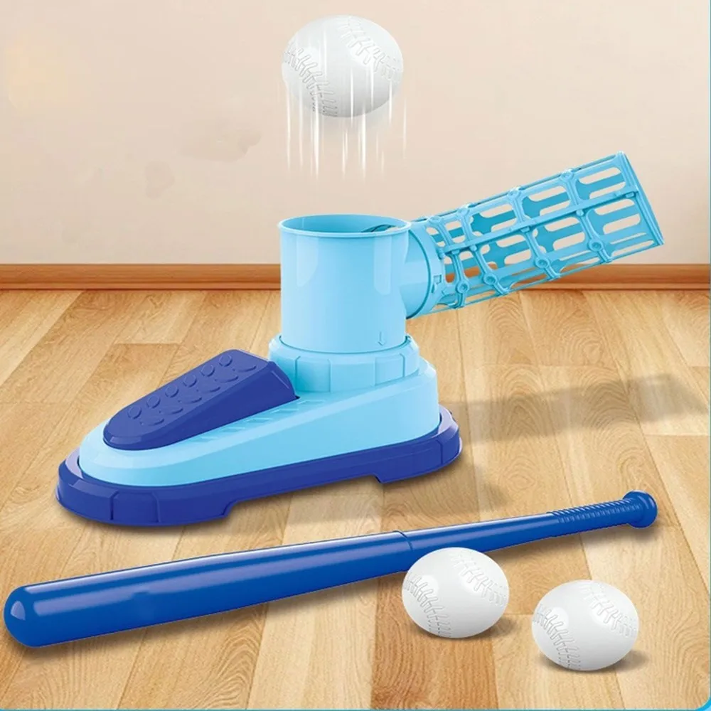 FSTE-1Set Automatic Baseball Pitcher For Kids,Foot Operated Pitching Machine, Parent-Child Interactive (With 3 Ball)