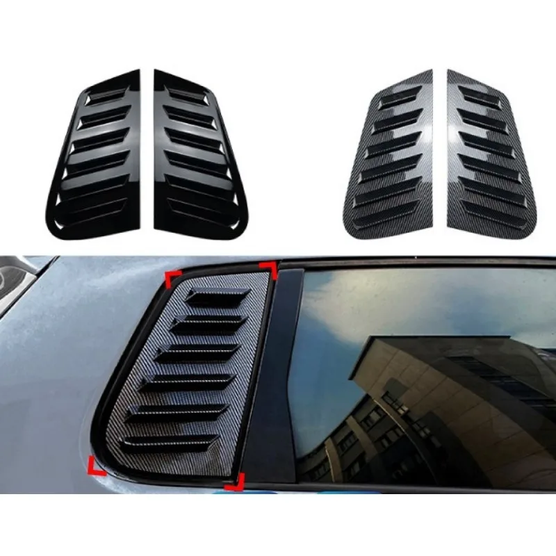 

Для Volkswagen VW Polo MK4 9N 2002-2009: Накладки на задние боковые окна (жалюзи), глянцевые черные, под карбон, внешние тюнинг-детали