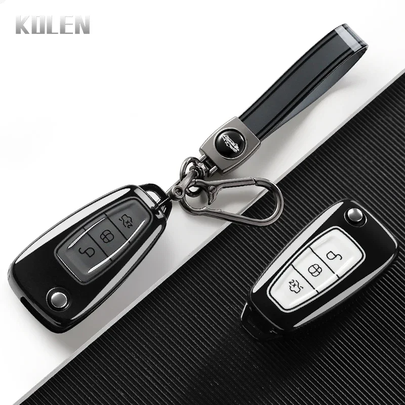 New TPU Car Folding Key Case Cover For Ford Ranger C-Max S-Max Focus Galaxy Mondeo Transit Tourneo Custom Protected Shell Fob