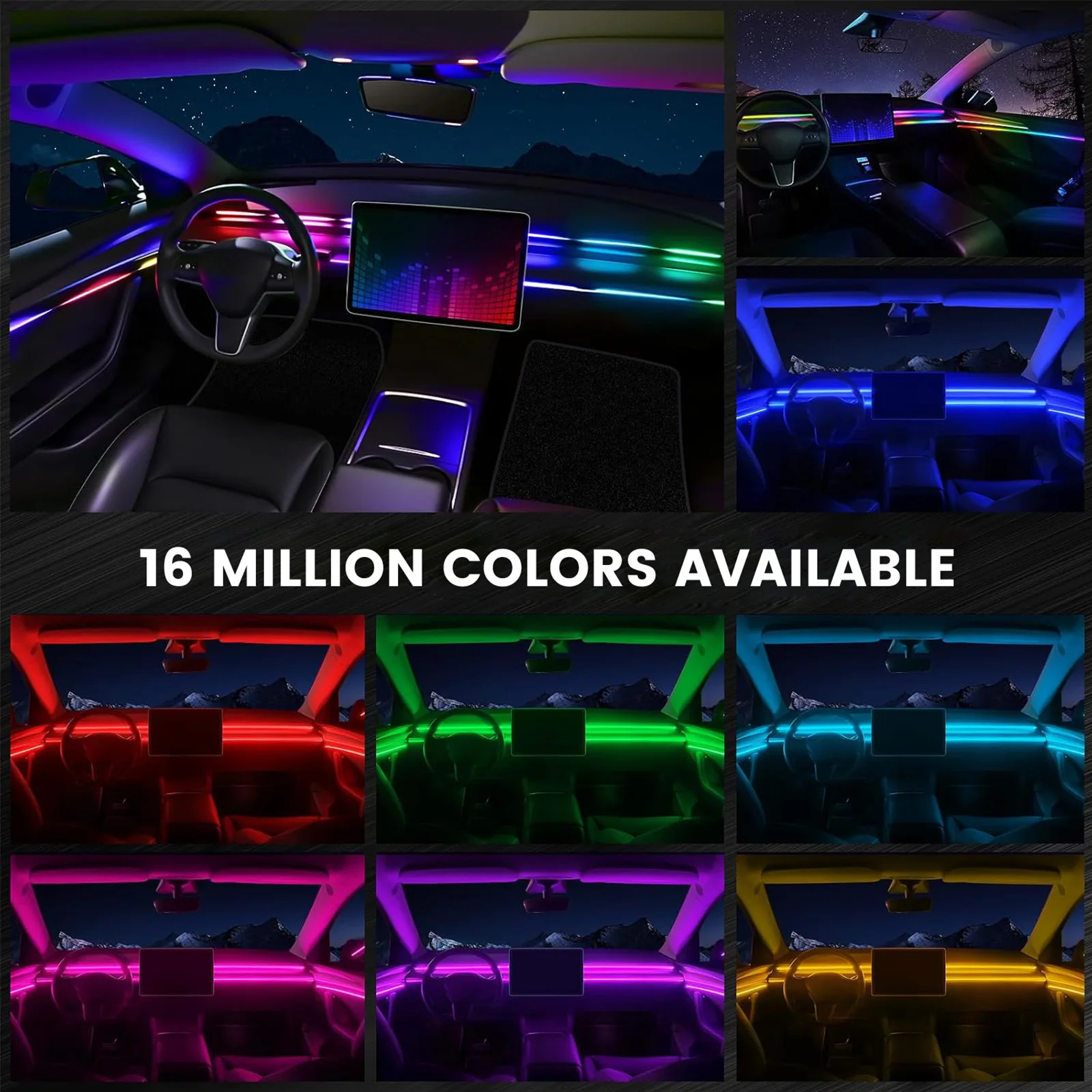 Kit Pencahayaan Ambient LED In - Led Ambient Interior Car Lights App Control ulasan dan harga
