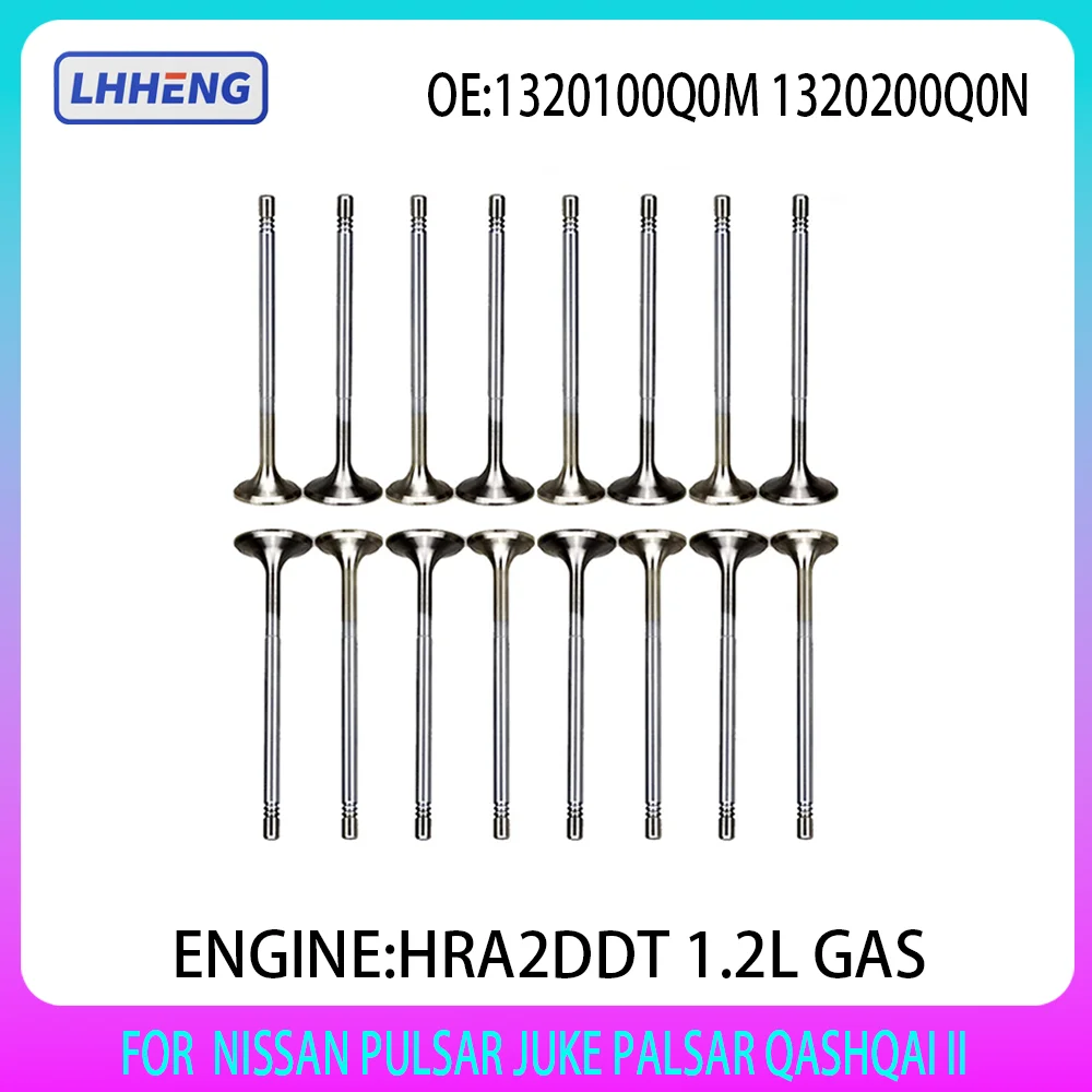 

16 PCS ENGINE INLET EXHAUST VALVE SET FOR NISSAN PULSAR JUKE PALSAR QASHQAI II HRA2DDT 1.2L 1.2 L T PETROL HRA2DDT 2013-2025