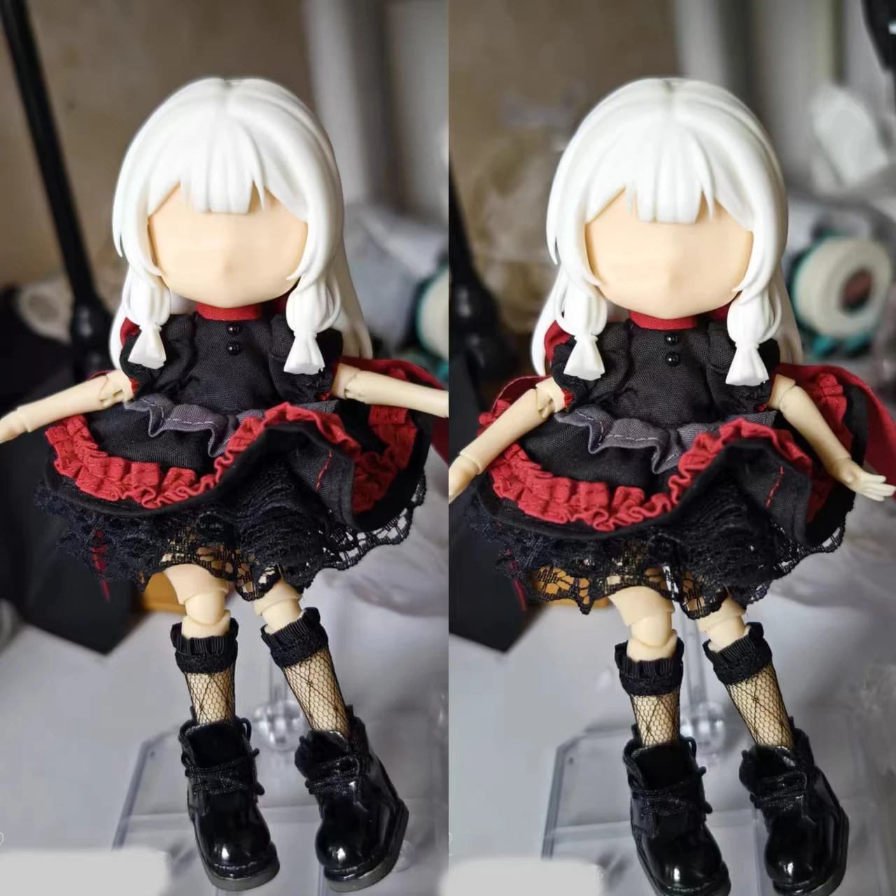 Ob11 White Hair OB22 GSC Hair Cute Handmade Customized DIY Doll Accessories 1/12  BJD Anime Replacement Wig