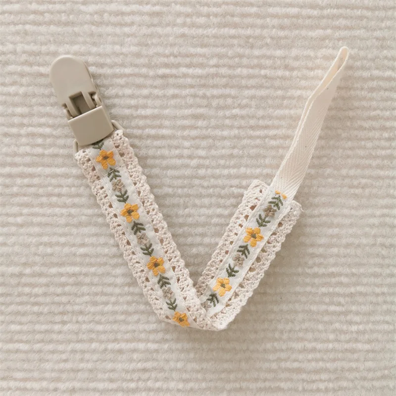 الطفل هوة سلسلة العرقية نمط زهرة التطريز الوليد الحلمة حامل مكافحة الإفلات سلسلة الحرس عضاضة قلادة اكسسوارات الطفل