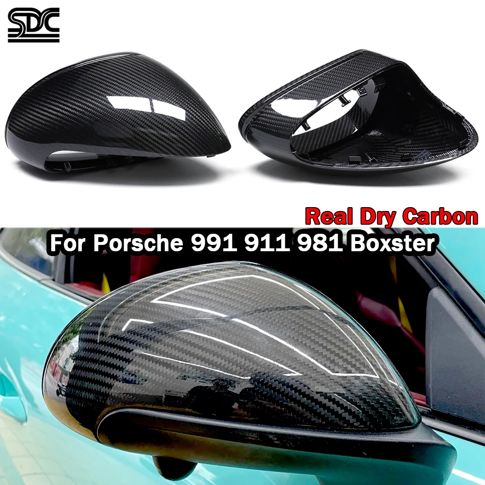 

Dry Carbon Mirrors Replace For Porsche 981 Boxster GTS 991 Cayman Real Carbon Fiber Exterior Side Mirror Caps 2Pcs/set LHD