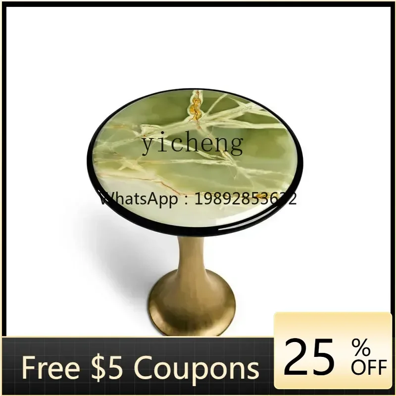 

DF Ancient sapphire marble edge few creative torch bearer base Italian high-end round few