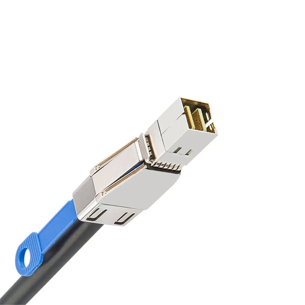 (A60I) Câble de serveur interne/externe Mini SAS HD SFF 8088 vers SFF 8644, câble de données haute vitesse 6 Gbit/s, connecteur plat noir 0,5 m