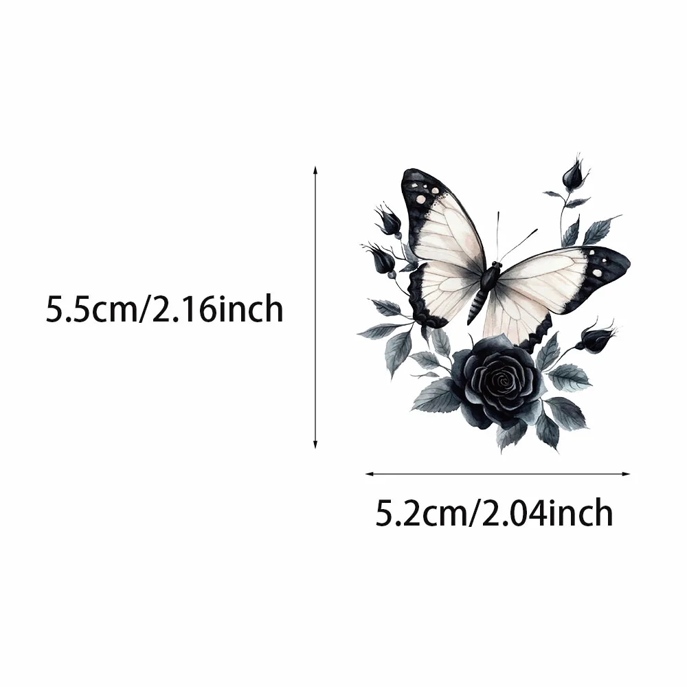 50PCS Dark Rose Stickers Luggage Handbooks Dark Series Decorative Materials DIY Waterproof Stickers