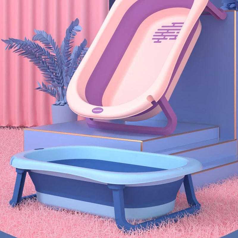 

Foldable Baby Bathtub Non Deformation Sturdy Durable Anti Slip Infant Bath Tub Sit Lie Dual Use Newborn Home Bath Supply