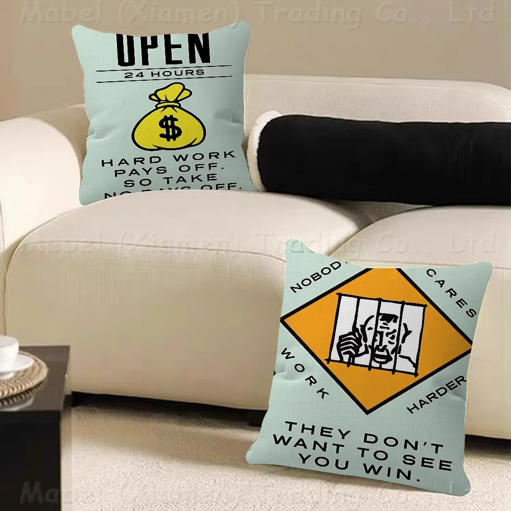 M-Monopoly Millionaire Dollar 45*45cm Cushion Cover Pillow Cover Decor Pillowcase Home Pillowcase For Couch Pillow