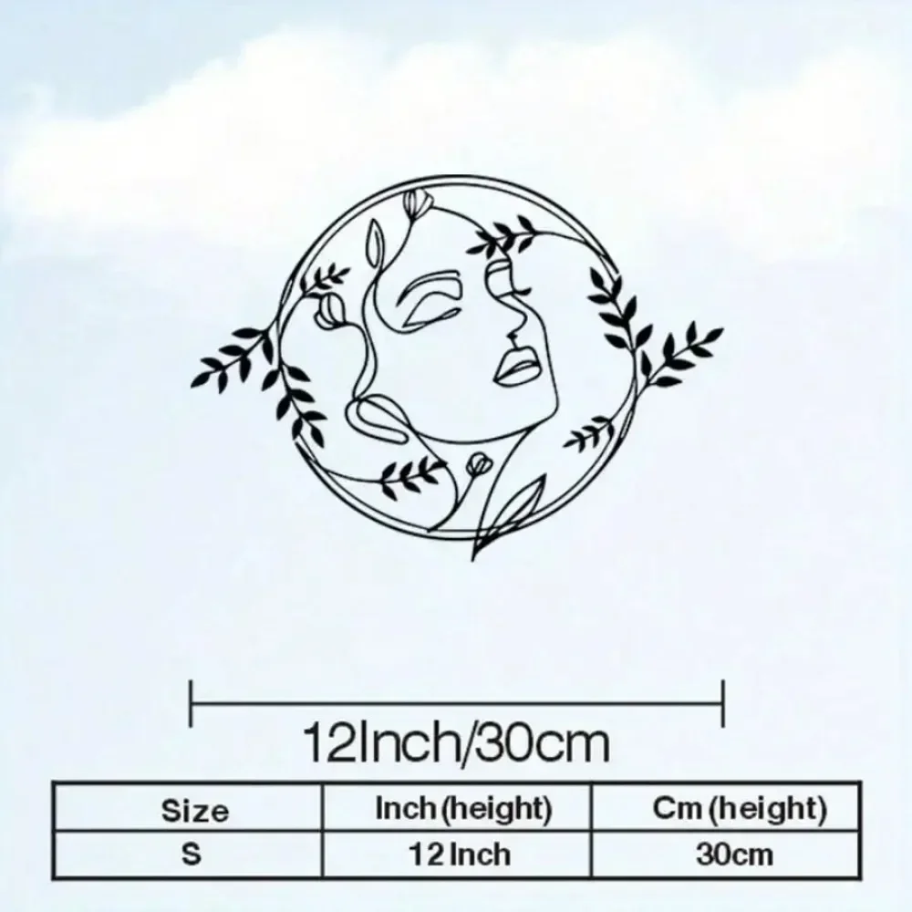 CIFBUY Iron Wall Art Plant Face Metal Waterproof Sculpture For Home Bedroom Hanging Decor Retro Flower Carving Gift