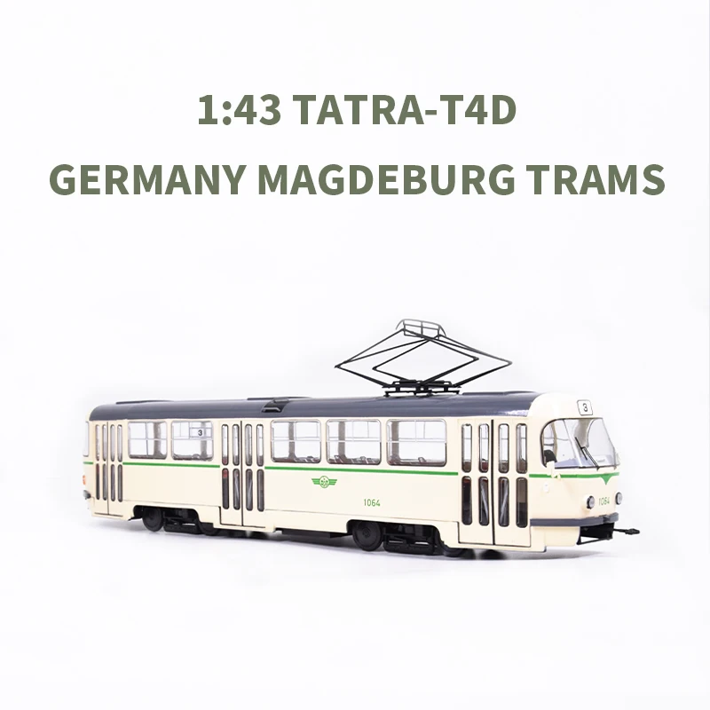 Original German Democratic Republic Magdeburg TATRA-T4D Die Casting Tram Model For Adult Collection Metal Car Model N63174