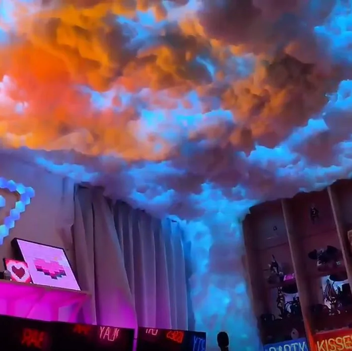 تصميم سحابة الموضة فلاش البرق التطبيق التحكم الرعد ضوء DIY غرفة الديكور الظلام RGB سحابة الخفيفة