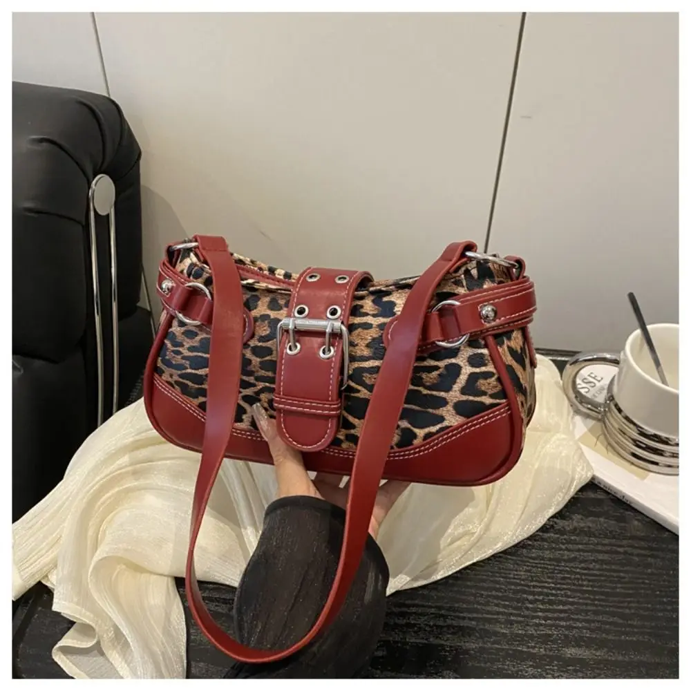 

Fashion Classic PU Shoulder Bags For Women Leopard Print Large Capacity Underarm Bag Retro Messenger Bag Shopping Handheld Bag