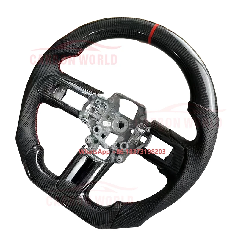 

Customized Personalized Racing Car Carbon Fiber Steering Wheel for Mustang 2018 2019 2020 2021
