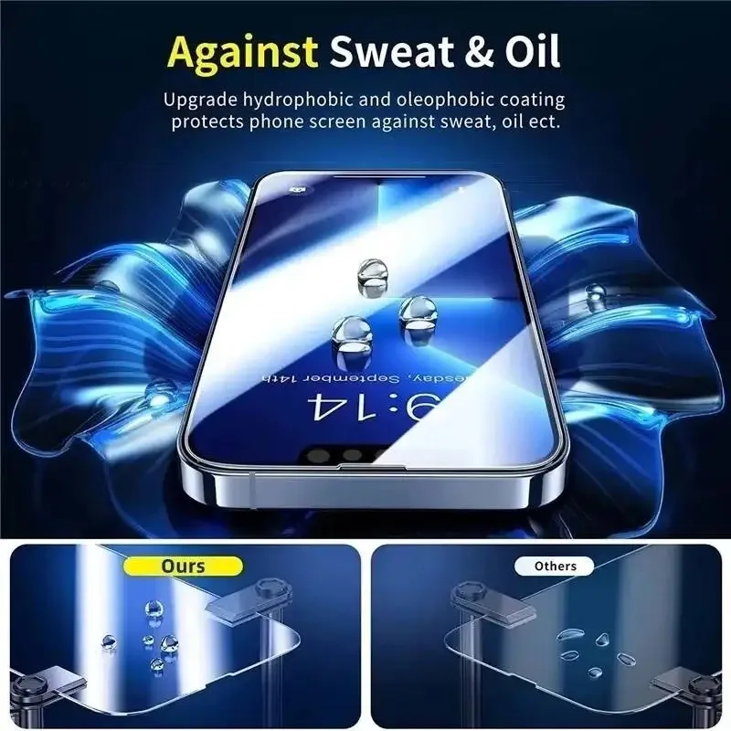 5 Piezas de Vidrio Templado para iPhone 17 16 15 14 13 12 11 Pro Max Protector de Pantalla para iPhone Air 16E 7 8 SE X XS XR Película Protectora 5