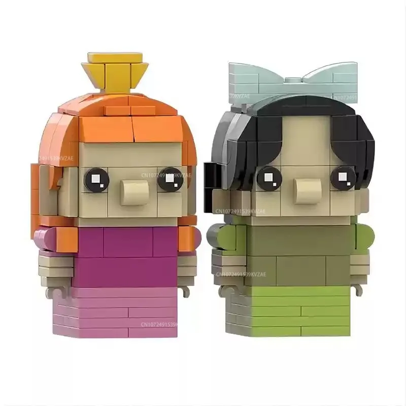 MOC  Anime Figures Brickheadz Building Blocks Fantasy Girl, Sister Characters Anime Model Brick Christmas Gift, Holiday Gift