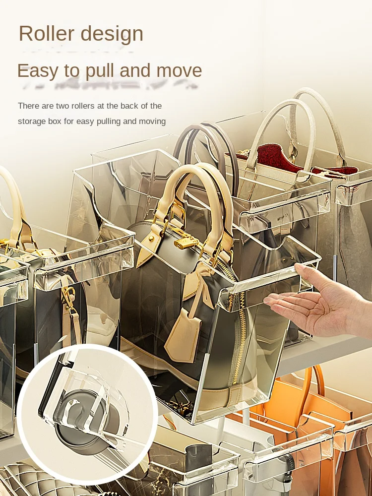 Bag Spatial Storage Artifact Wardrobe Dust Cleaning Shelving Luxury Storage Transparent Box Display Cabinet Household Organizer