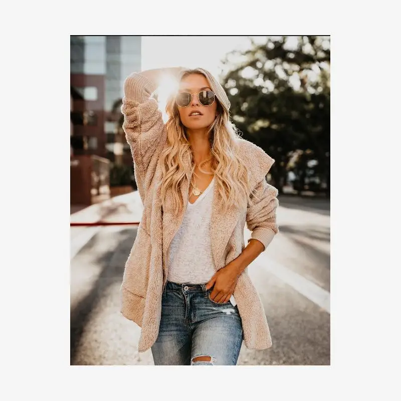 

Женское модное пальто Thiened Faionable с kets Street Sle, длинное пальто с капюшоном свободного кроя, стандартного цвета