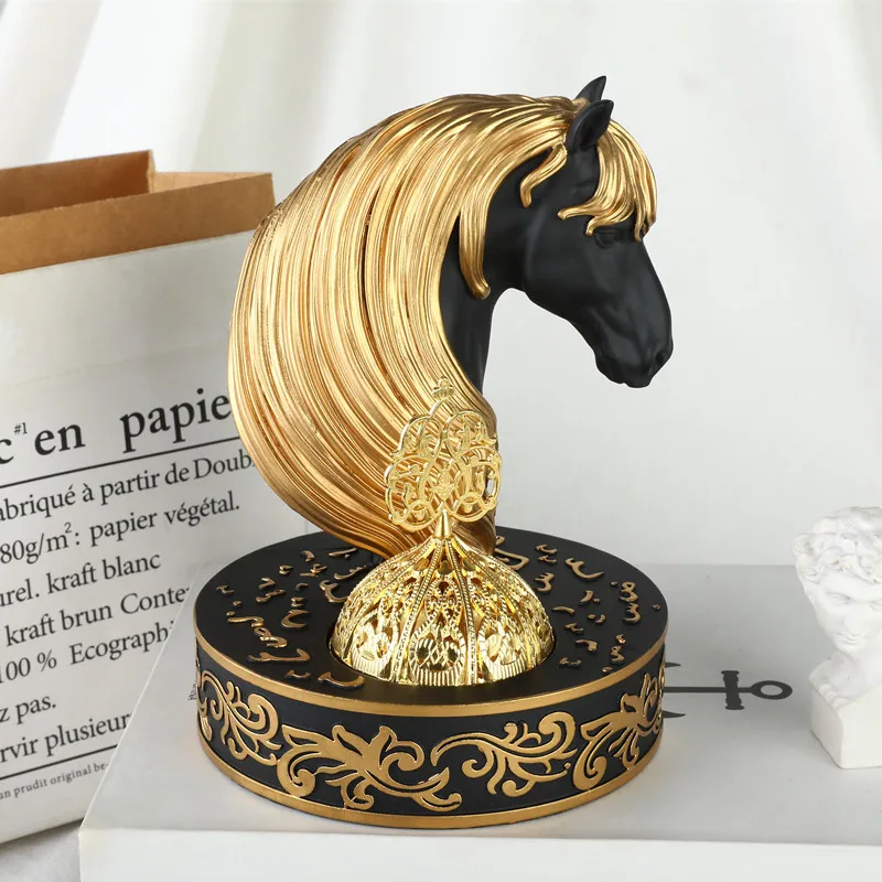 Juego de cuencos de resina árabe para decoración de hogar y oficina, recipiente moderno con Base de Metal para Candlee, caballo, reflujo, Incienso Cono