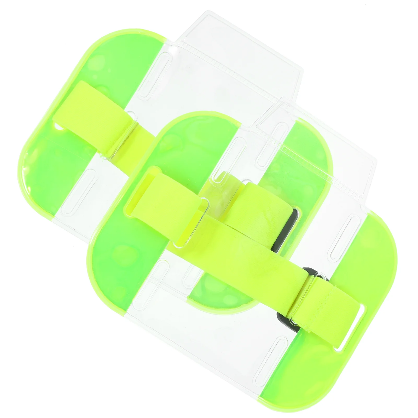 2 Pcs Card Sleeve ID Armband Holder Badge Holders Supplies Ski Security Light Green House Work