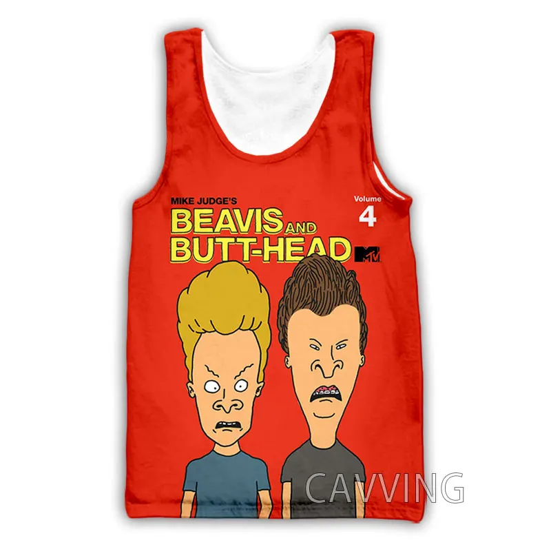 CAVVING 3D Printed Beavis and Butthead Tank Tops Harajuku Vest Summer Undershirt Shirts Streetwear for Men/women