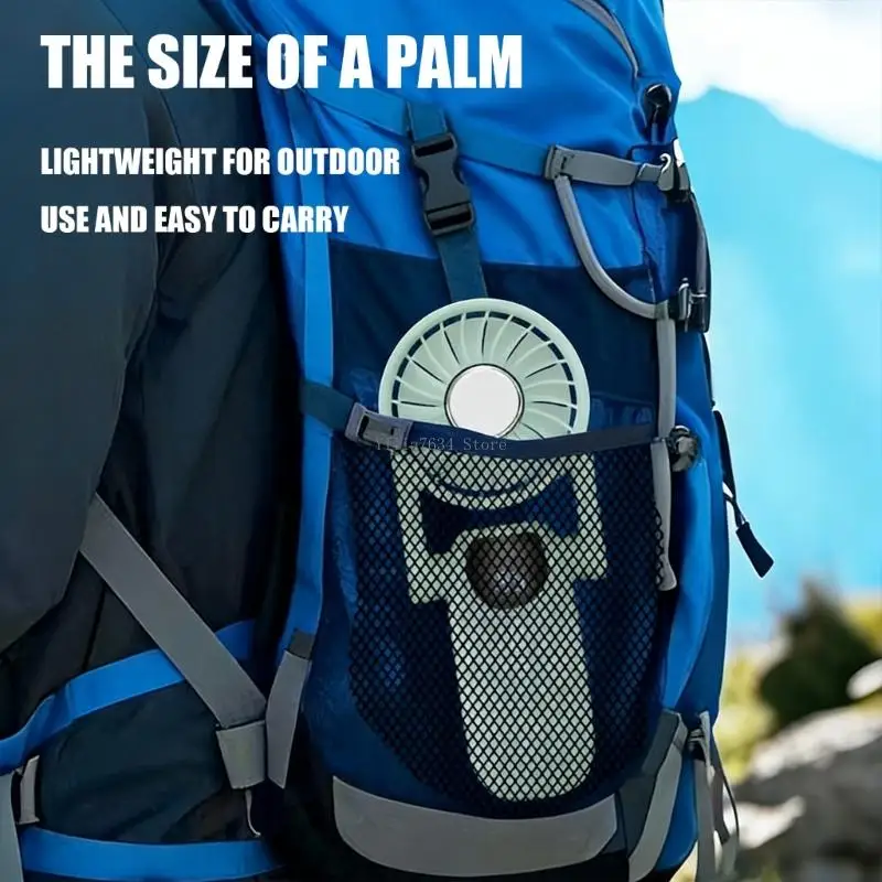  USB Hand Fan Featuring LED Display And 5 Speed Setting Rechargeable For Camping And Daily