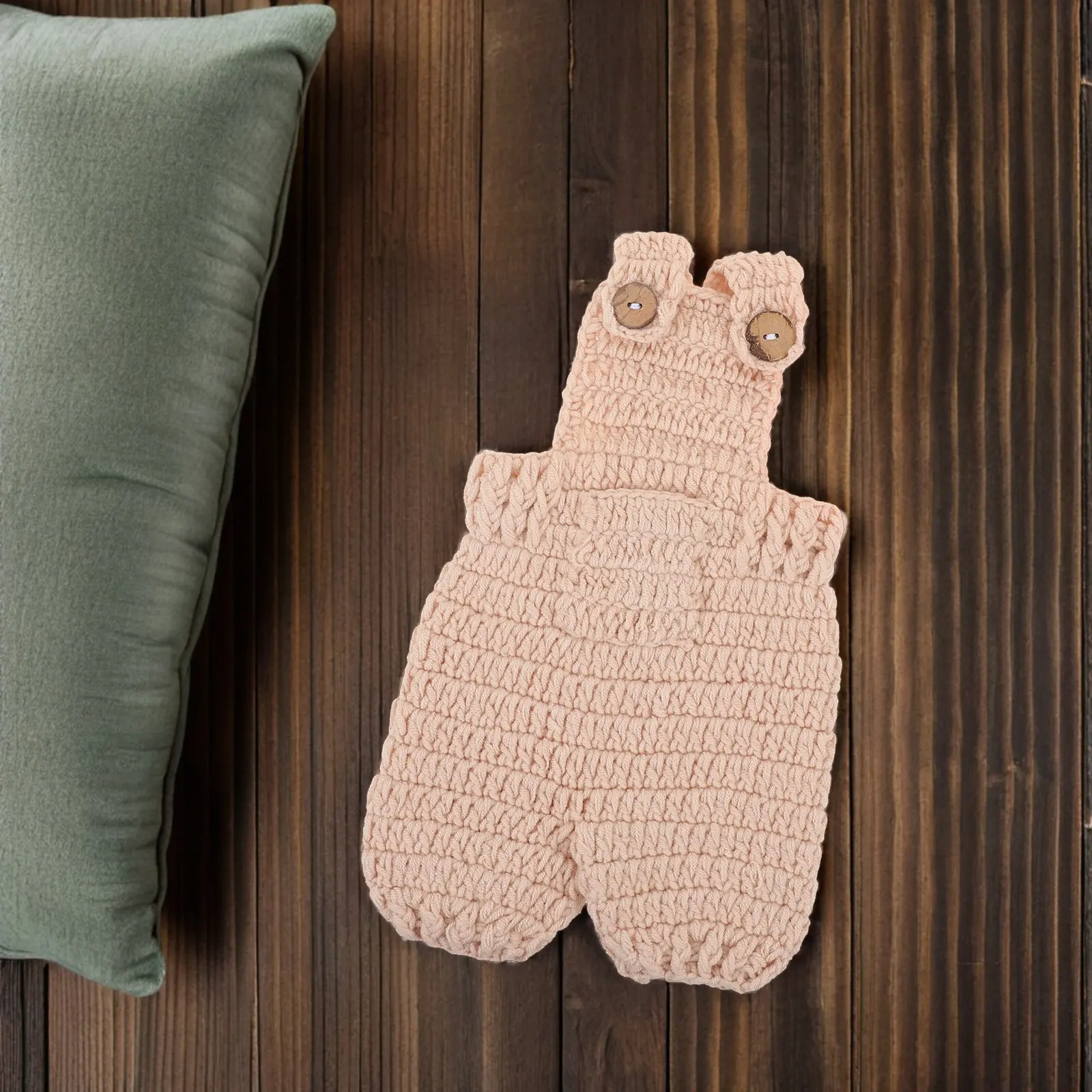 1Set Newborn Crochet Bunny Carrot Outfit Knitted Baby Romper with Suspenders Handmade Soft Yarn for Easter Photoshoot Prop