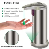 Automatic Soap Dispenser Touchless Soap Dispenser 250ml Battery Powered Electric Adjustable Stainless Steel Dispenser