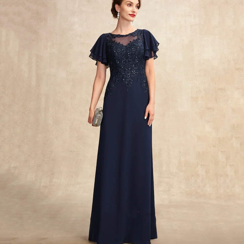 

Customized Elegant Chiffon Bridal Dress A Line Applique Wedding Party Gowns Formal Occasion Mother Dresses For Bride