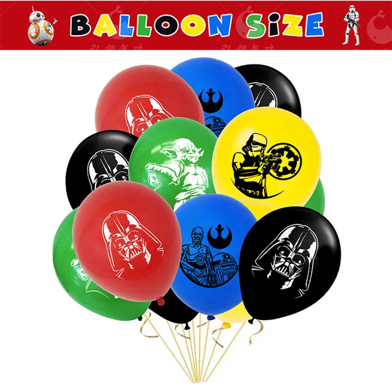 Disney Latex Balloon Set Star Wars White Soldier Yoda Home Banquet Party Decorations Boys Girls Birthday Gifts Baby Shower Toys