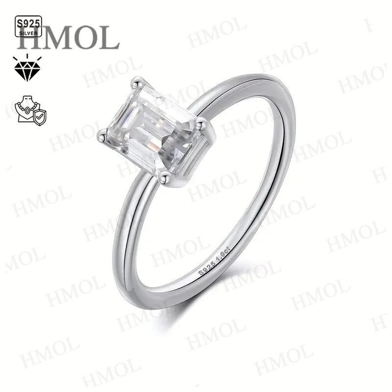 

Lab Grown Emerald Cut Gemstones Ring - Luxury Wedding & Anniversary Eternal Band Trendy Charm Jewelry