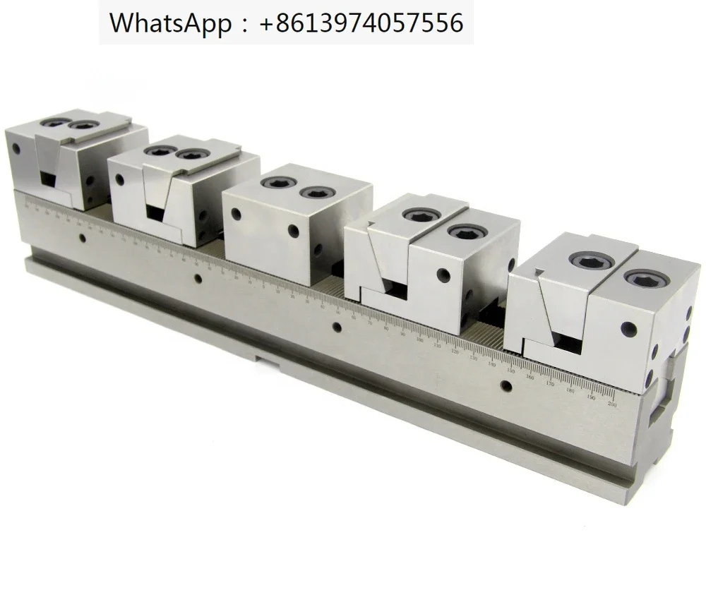 universal Multiple clamp rail vise in row for CNC machine