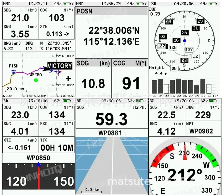 Matsutec GP-280 Handheld GPS Navigator/Marine GPS Locator Ha