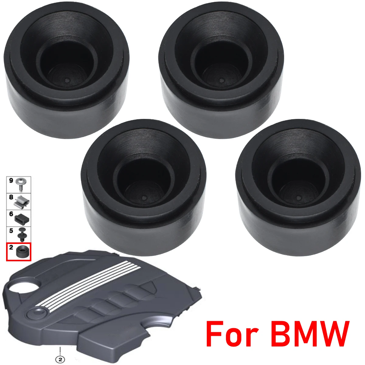 For BMW 4 5 6 7 SERIES F32 F33 F36 E60 E61 F07 F10 F11 G30 G31 F06 F12 F13 F32 F01 F02 Engine Cover Trim Rubber Mountings Rubber