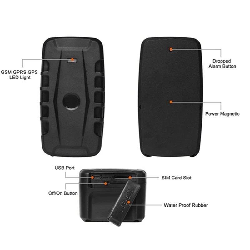 GPS Tracker Car Super Long Standby Waterproof Vehicle Tracker Locator Tracking Device Magnet Drop Impact Alarm 20000Mah