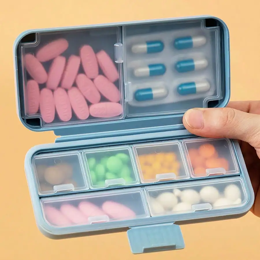 

Moisture-Proof Portable Pill Case 120Pcs Double-Layer Sealed Organizer For Daily Medicine Travel