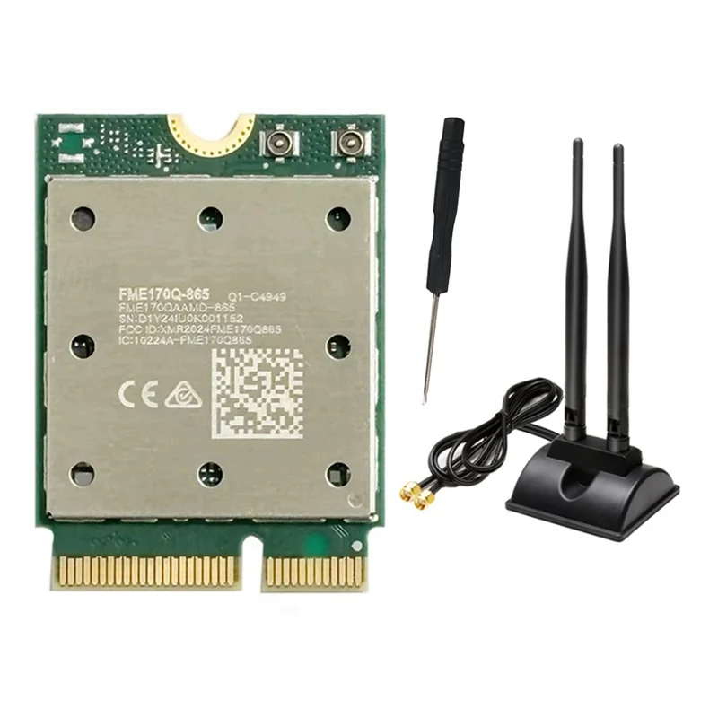 

Exquisite-QCNCM865 Wifi7 Wireless Network Card Adapter Tri Band 2.4G/5Ghz 6Ghz 5800Mbps Bluetooth 5.4 M. 2 For Windows 10/11
