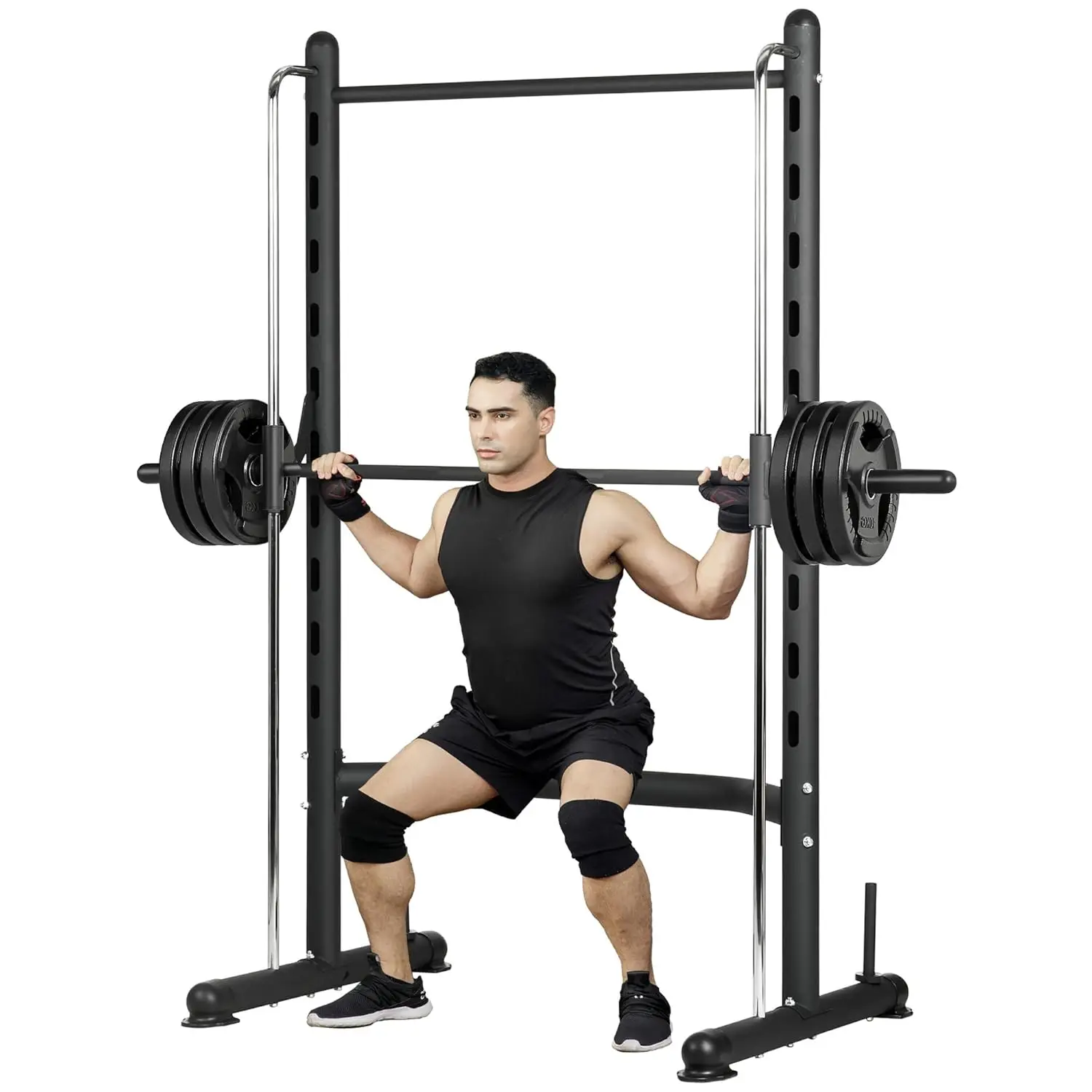Adjustable Squat Rack with Pull Up Bar for Home Gym